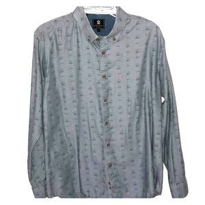 Steel & Jelly Men’s Boat and Fish Print Button Down Large